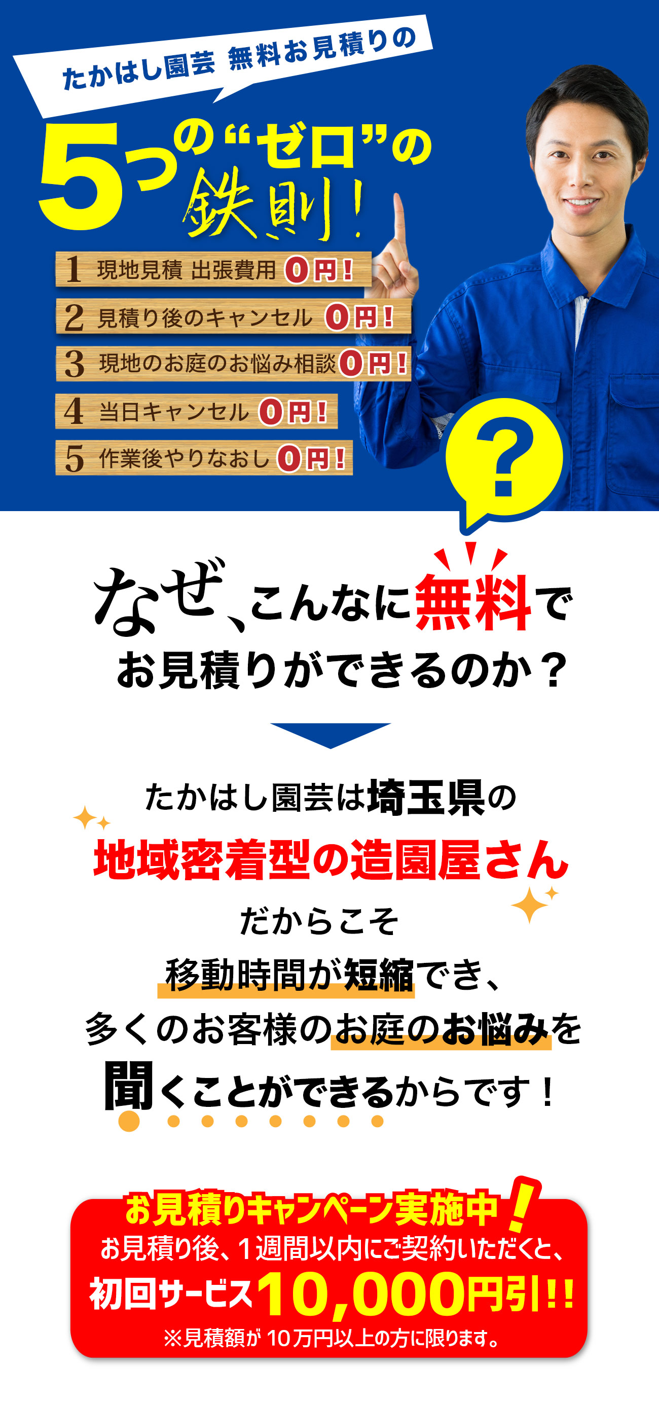 たかはし園芸無料お見積りの5つの“ゼロ”の鉄則